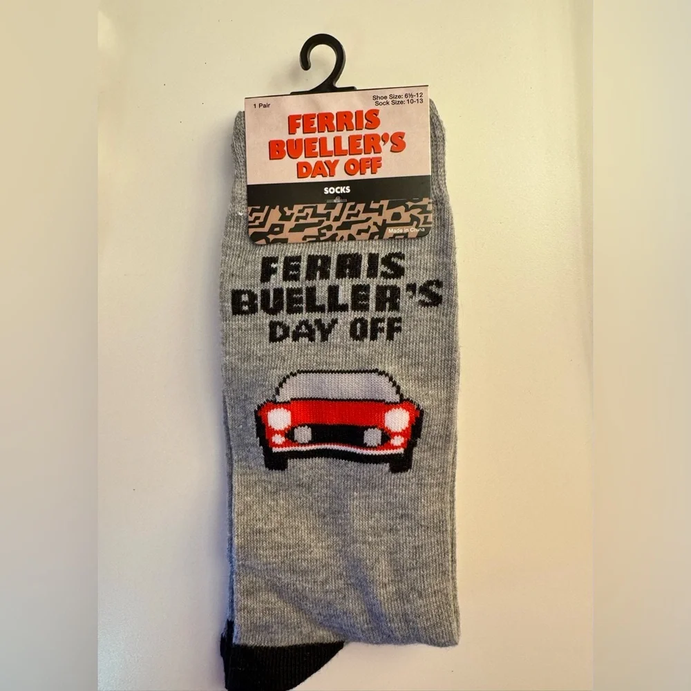 Retro 80s Movie Socks Ferris Bueller’s Day Off John Hughes Film NWT